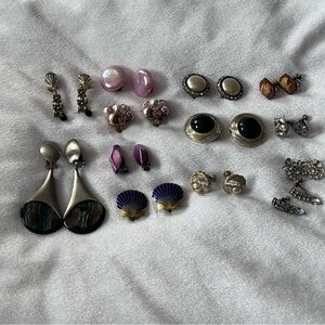 Vintage Clip On and Screw On Earrings Lot of 13